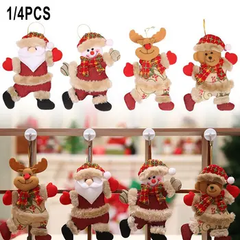 1/4pcs Vianočné Bábiky Santa Claus Snehuliak Elk Vianočný Strom Dekorácie Doll Prívesok Vianočný Dekor Domova