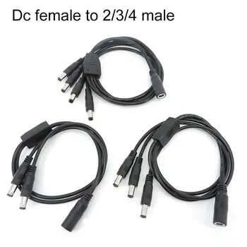 1 DC Žena Na 2/3/4 spôsob, ako Muž Splitter Konektor Kábla zapojte 45 cm 5.5x2.5mm 5A Napájací Kábel adaptéra pre LED Pásy Fotoaparát W1