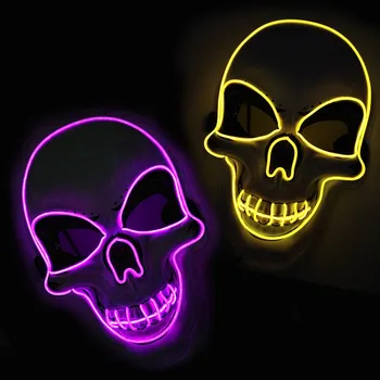 10 Farbu Vyberte Lebky Led Maska Halloween Party Svetlo Rekvizity Pre Svetelné Kostra Maska Cosplay Kostým Dodávky