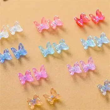 100KS Zmiešané Farebné Nechty Butterfly Umenie Dekorácie Aurora Živice Drahokamu DIY Kúzlo 3D Kawaii Príslušenstvo Manikúra Dodáva#