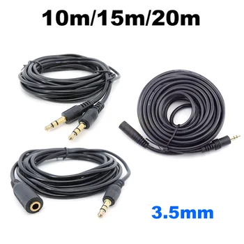 10m 20m 3,5 mm 3pole Audio Mužov a muži Ženy Jack Konektor Stereo Aux Rozšírenie konektor Kábel Kábel pre Slúchadlá Slúchadlá L1