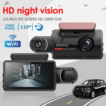 12/32/64 G Duálny Objektív Dash Cam pre Autá Black Box HD 1080P Auto Video Rekordér s WIFI Nočné Videnie G-senzor Slučky Nahrávanie, Dvr