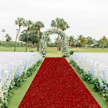 1mm hrubé lesklý červený koberec dráhy na Vianoce, deň Vďakyvzdania vonkajšie príslušenstvo, svadobné party hala (1,2 x 7 m)