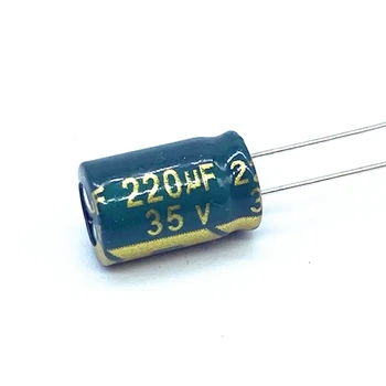 200pcs/veľa Low ESR/Impedancia vysoká frekvencia 35v 220UF hliníkové elektrolytický kondenzátor veľkosť 8*12 220UF35V 20%