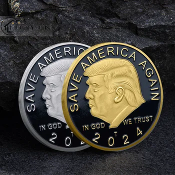 2024 AMERICKÝ Prezident Gold/silver EAGLE Donald Trump Pamätné Mince Trvať Ameriky Späť Výzvou Mince Upomienkové Darčeky Pre Mužov