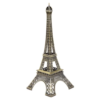 25 CM Bronz Tón Parížskej Eiffelovej Veže Figúrka Socha Vintage Zliatiny Model