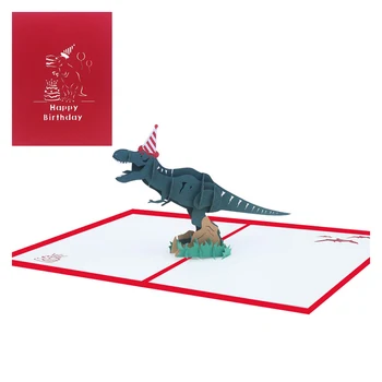 3D Dinosaura Pop-Up Narodeniny Karty Klobúk Candy Tortu Syn, Dcéra, Priateľka, Manželka, Otec Strana Pozvanie Pozdrav Výročie Dary