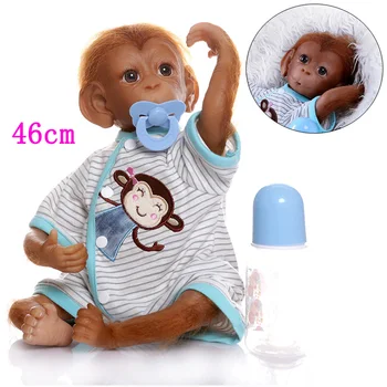 46 CM Reborn Opice Dieťa Orangutans Realisticky Mäkké Plyšové Mäkké Telo Bábiky Zberateľskú Umenie Darčeky pre Dospelých
