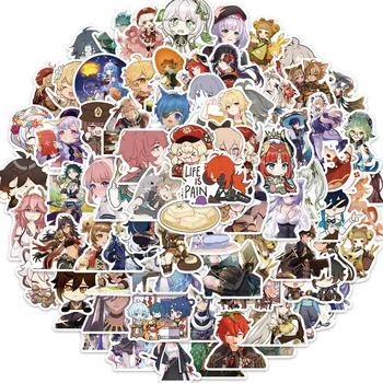 50/100ks Anime Hry Genshin Vplyv Roztomilý Nálepky Cartoon Kotúča, Notebook, Telefón, Kufor na Gitaru Skateboard Auto Nepremokavé Nálepky