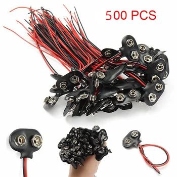 500pcs/veľa 9V Batéria, Konektor Modulu Drôt, Kábel, Adaptér, Držiak Experimentálny Modul Napájací Kábel Konektory Svorky T Štýle 15 cm