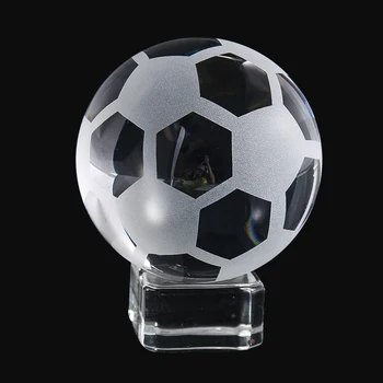 50MM Jasné, Futbal Honeycomb Hexagon Crystal Ball Tvárou Hranol Sklo Stôl Paperweight Športové Trofeje, Upomienkové Kúzlo Ozdoby