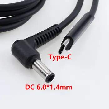 (6.0x1.4 mm) 90° v Pravom Uhle USB Typu C PD Prenosný Nabíjací Kábel Kábel Adaptér Jednosmerného prúdu Prevodník DC 6.0*1.4 mm Muž