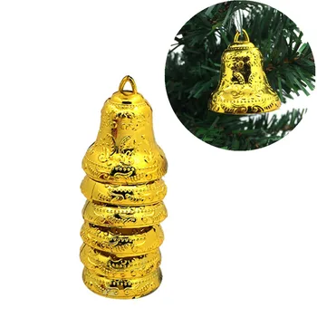 6PCS Mini Zlato, Striebro Bell Vianočný Strom Dekorácie Zavesenie Zvonov HOBBY Ručné Remeslá Vianočné Prívesok Ornament Príslušenstvo