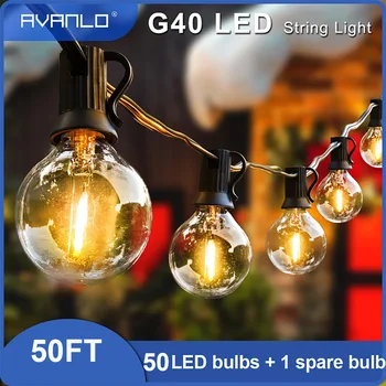 7.5 M 15M G40 LED Reťazec Svetlo LED Plastové Vence, Vianočné Svetlo Pre Záhradné Dekorácie Pre Svadobné Party IP44 Nepremokavé Dobré