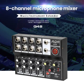 8 Kanálov Multifunkčné USB Audio Mixer Zvukový Pult Profesionálne Domáce používanie Duálny Mikrofón Vstupy Zvuku Mixer pre Nahrávanie