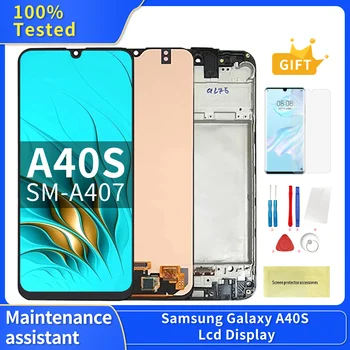 A40S A407 Lcd Samsung Galaxy A40s A407 LCD Displej Dotykový Displej Digitalizátorom. Montáž Náhradných s OLED 6.4 Palec