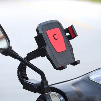 ABS Skúter Motorke Držiaka Telefónu 360 Rotujúce Mobilný Telefón Mount Proti Sklzu GPS Mobil Mount pre Spätné Zrkadlo pre Huawei