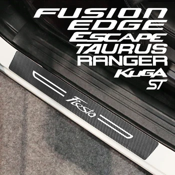 Auto Prah Dverí Pedále Nálepky Uhlíkových Vlákien Kryt Pre Ford Fiesta Fusion Kuga Ranger Okraji Mondeo Uniknúť ST Ghia Býk