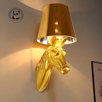 Autor Atmosféru Jednotlivých Živice Kôň Nástenné Lampy, Nočné, Spálne, Interiérové LED Osvetlenie Chodby, Obývacej Izby Pozadie Bar