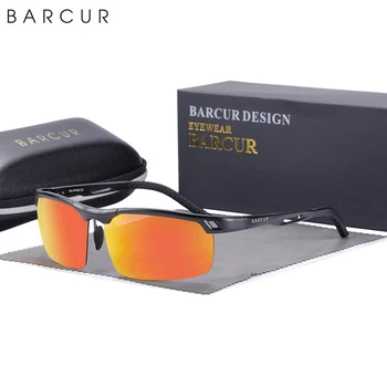 BARCUR Originálne Hliníkové Mens slnečné Okuliare Polarizované UVA&B Ochrana, nízka Hmotnosť Slnečné Okuliare pre Muža, Ženy, Športové Okuliare