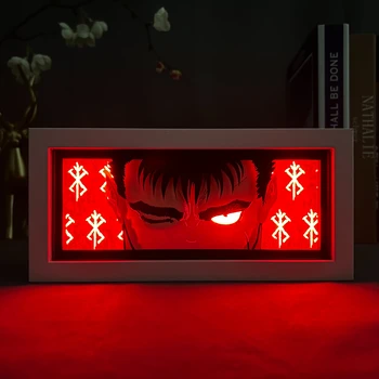 Berserk Obeť Značky LED Anime Light Box Darček k Narodeninám Nočného Domov Estetické Dekorácie 3d Manga Čítanie Črevá Obrázok
