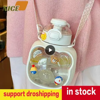 Bezpečné A netoxické Fľaša na Vodu Vysoká Odolnosť voči teplotám Krásne Slamy Pohár Cartoon Módne 360° Tesnenie Nepresakuje Baby Bottle