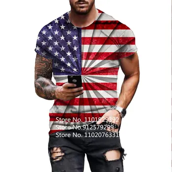 BIANYILONG Značky Letné T-Shirt Americkej Vlajky 3D Tlač Dolár pánske T-Shirt Lete Krátky Rukáv Priedušné Oblečenie, Topy
