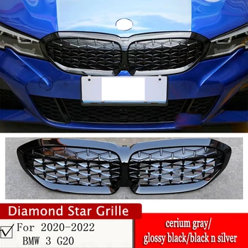 Do roku 2020 2021 2022 BMW3 G20 dovybavenie ceru šedá diamond star mriežka ABS materiál 3 série lesklej čiernej a striebornej vzduchu intak