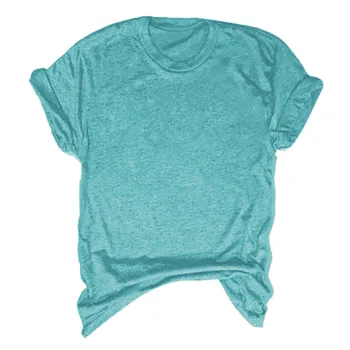 Dámske Pohodlné Mäkké T-Shirts Farbou Okrúhlym Výstrihom, Krátky Rukáv Tees Dámy Dospievajúce Dievčatá Bežné Voľná Tunika Topy Streetwear