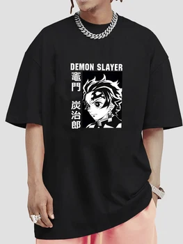 Démon Vrah Kamado Tanjirou Anime T-shirt Lete Príliš Krátke Tričká Topy Bežné Bavlna Pohodlné Muži Ženy T Tričko