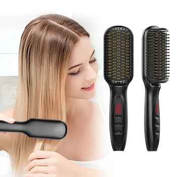 Elektrické Hair Straightener Hot Hrebene Ženy Muži Vlasy & Fúzy Rýchle Straightener Anti-scalding Kefa Profissional Styling Nástroje