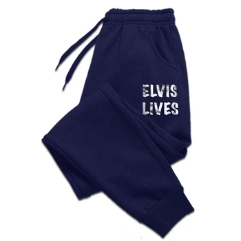 Elvis Žije tepláky Bavlna pánske nohavice nohavice Pre Mužov Dovolenku Mužov nohavice Bežné Najnovšie Harajuku Streetwear Posádky Krku