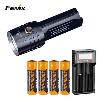 Fenix Svetelný LR35R Nabíjateľná 10000 Lúmenov Vyhľadávanie Torch,Čierny + 4X4000mah batérie + D2 nabíjačky