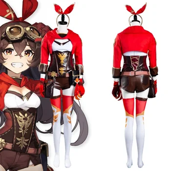 Genshin Vplyv Amber Cosplay Kostým Jumpsuit Oblečenie Halloween Karneval Oblek