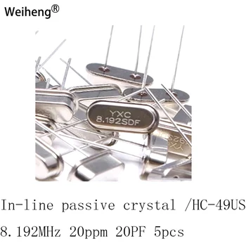 In-line Pasívne Crystal /HC-49US 8.192 MHz 20ppm 20PF X49SD8192MSD2SC 5 KS
