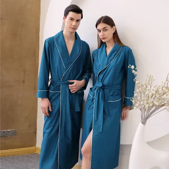 Jeseň Dámy Nightgown Pyžamo pánske Plavky Dlhý Rukáv Stebėtų Pyžamá Pár Župan ženské Kimono Sexy Domov Sleepwear