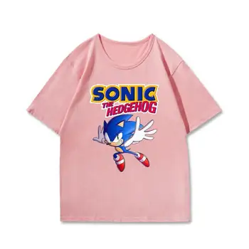 Karikatúra-Krátke rukávy Sonic The Hedgehog Letné detské Bavlnené Vytlačené T-shirt Móde s Vysokou hodnotou Tvorivé Hry Periférnych zariadení