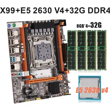 KEYIYOU X99H D4 LGA 2011-3 Doske Auta Xeon s Xeon E5 2630 V4 CPU 16GB DDR4 2133MHZ ECC REG Pamäť 2 Kanály Auta