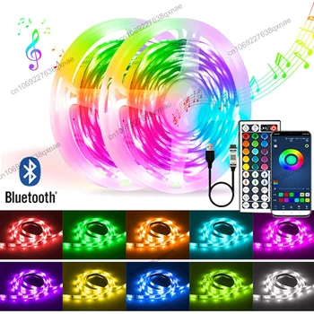 Led Pás Svetla Hudbu, Synchronizovať Bluetooth SMD5050 DC5v USB Led RGB Pásky Led Svetlá 10 M 15M 20 M 30 M herňa Dekorácie Neónové Svetlo