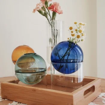 LUWU Nordic Farebné Sklenené Vázy, Jednoduché Kreatívne Stolné Dekorácie, Bublina Sférické Váza pre Hydroponické Rastliny