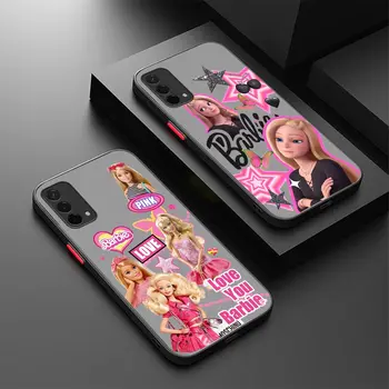 Luxusné B-Bábika Barbie Girl Cartoon Matný Prípade OPPO A95 A94 A93 A92 A92S A78 A74 A73 A72 A57 A55 A54 A53 A16 A17 A15 5G Kryt
