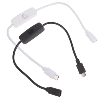 Micro USB Kábel,Micro USB Female to Male Predlžovací Kábel s Tlačidlo pre Raspberry Dropship