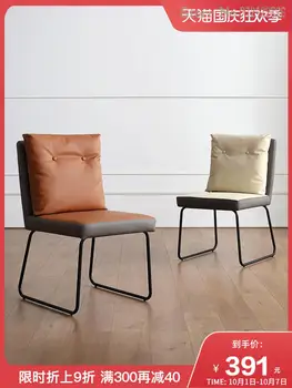 Minimalistický kožené jedálenské stoličky domácnosti, moderný jednoduchý rezervovať stôl a stoličky, spálne, make-up stoličky čisté červené doplnky, stoličky, svetlo, luxusné