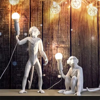 Moderné LED Umenie Opice Poschodí Svetlo Živice LED Poschodí Lampa pre život Salón Štúdia Miestnosti, Chodby, Stropné Svietidlá Domov Výzdoba Interiéru
