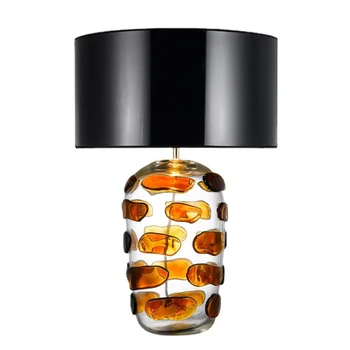 Moderné Umenie Transparentné Sklenené Vázy Obývacia Izba Dekorácie LED stolná Lampa Jednoduché Spálňa Čierne Biele plátno E27 Svetelný Pult Zariadenie