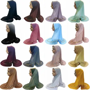 Moslimské Jeden Kus Výšivky Amira Modlitba Hidžáb Spp Ramadánu Islamskej Dámske Nosenie Priamo Pohodlné Turban Klobúk Šály, Čiapky