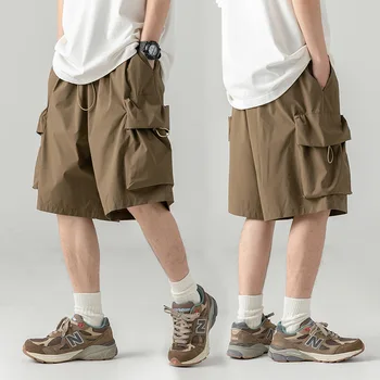 Móda Hip Hop Streetwear Voľné Vonkajšie Nosenie Sweatpant Vintage Štýl Veľké Vrecko Cargo Nohavice Človek Pracovať Šortky Veľká Veľkosť Joggers