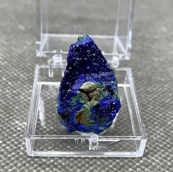 NAJLEPŠIE! 100% Prírodné krásne lesklé azurite minerálne vzor crystal Kamene a kryštály Liečivý kryštál + (rámček veľkosť 3.4 cm)