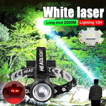 Najnovšie Super Jasné Biele Laser Svetlometu USB Nabíjateľné Zoom Svetlomet Vysoký Výkon Vedúci Pochodeň Kempovanie, Rybárske Reflektor Svietidla