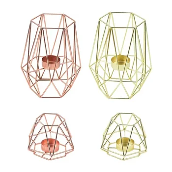 Nordic Sviečka Pohár Tvorivé Domácnosti Zlaté Železný Svietnik B&B Dekorácie Stola Geometrickým Ornamentom